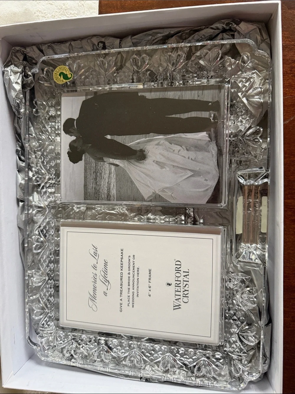 Waterford Crystal Clear Double Photo Frame with Cut-Crystal Border. Brand new.